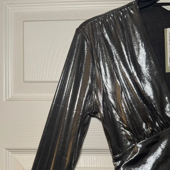 H&M Metallic Silver Long Sleeve Jumpsuit - Picture 2 of 10